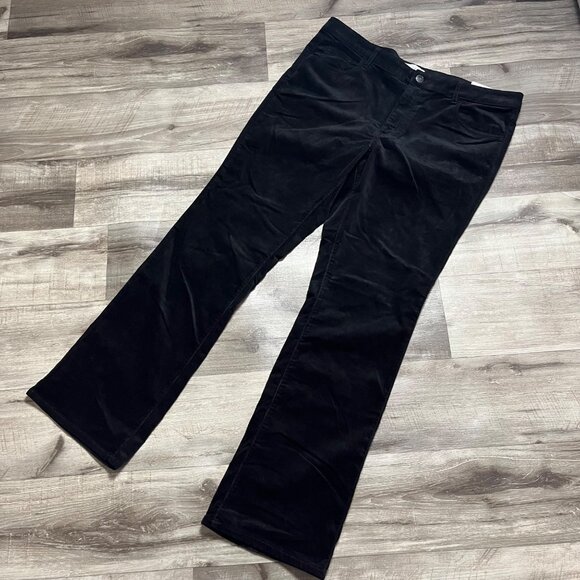 Loft Mid Rise Curvy Boot Corduroy Denim Jeans Black NWT Women’s Size 33 - Picture 1 of 8